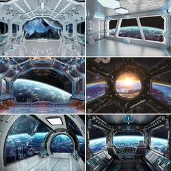 Photography Backdrops Spaceship Planet Universe Science Fiction Baby Cabinet Interior Photo Backgrounds Photocall Photo Studio