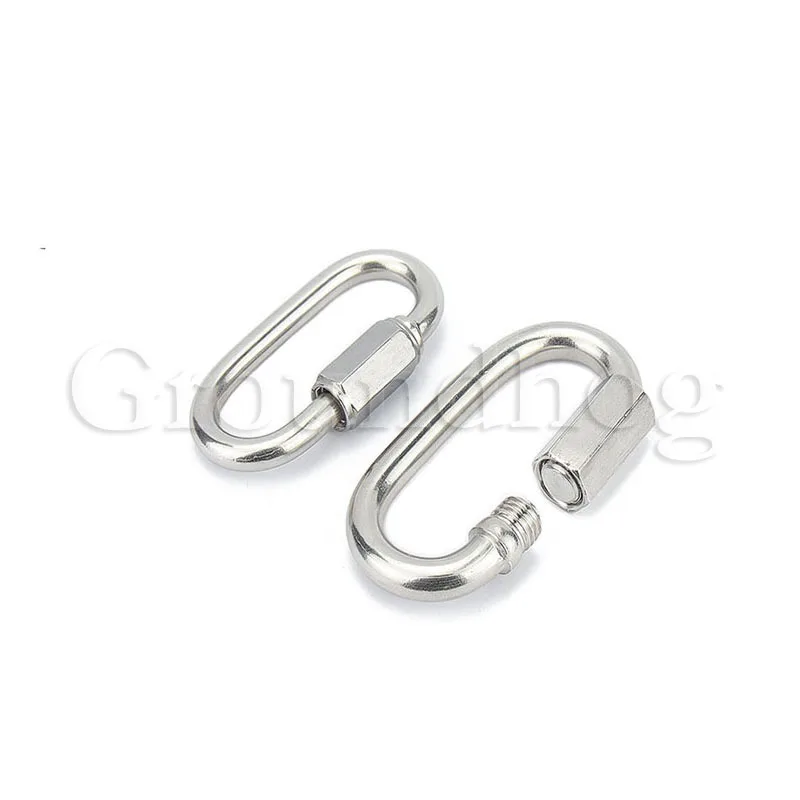 Ovaler Karabiner haken aus Edelstahl 304, Schnell kupplungen, Seil verbinder für Anhänger, Schaukel, Hängematten, Kabel, Camping – Detail 5
