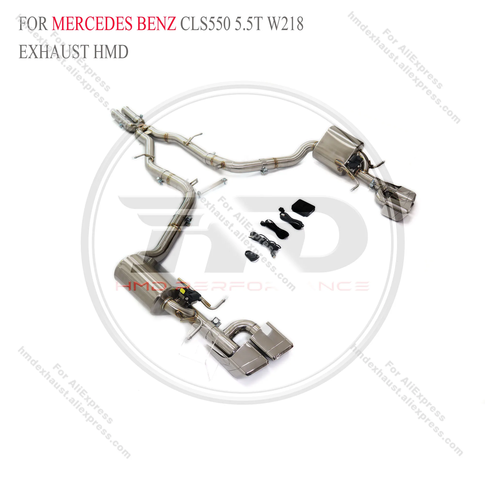 HMD Stainless Steel Exhaust System Performance Catback For Mercedes benz CLS550 5.5T W218 With valve