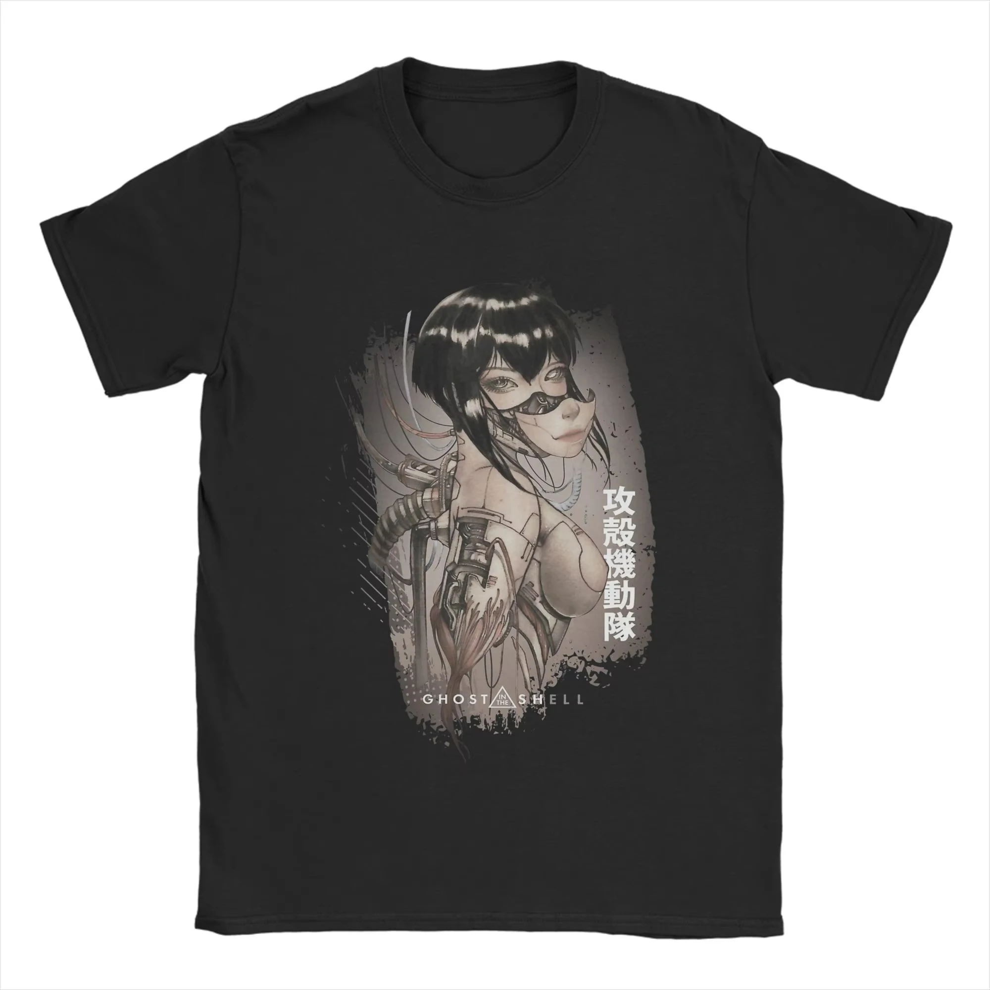 Cyberpunk Typ Ghost in The Shell Major Motoko Kusanagi Graphic Print T-Shirt Men Women Oversized O-neck Cotton Sumemr New Tee