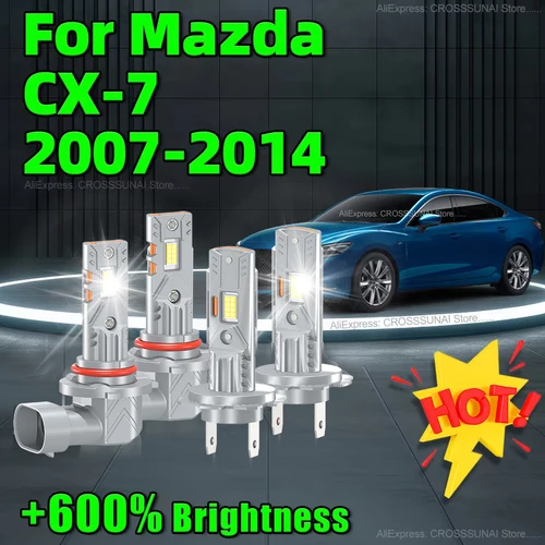 2/4 Uds bombilla Led HB3 H7 faro de coche 60000LM luz 6000K para Mazda CX-7 CX7 2007 2008 2009 2010 2011 2012 2013 2014
