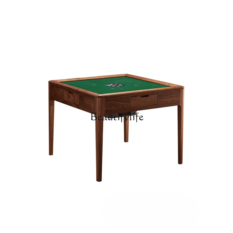 

New Chinese solid wood mahjong machine North American black walnut automatic mahjong table modern