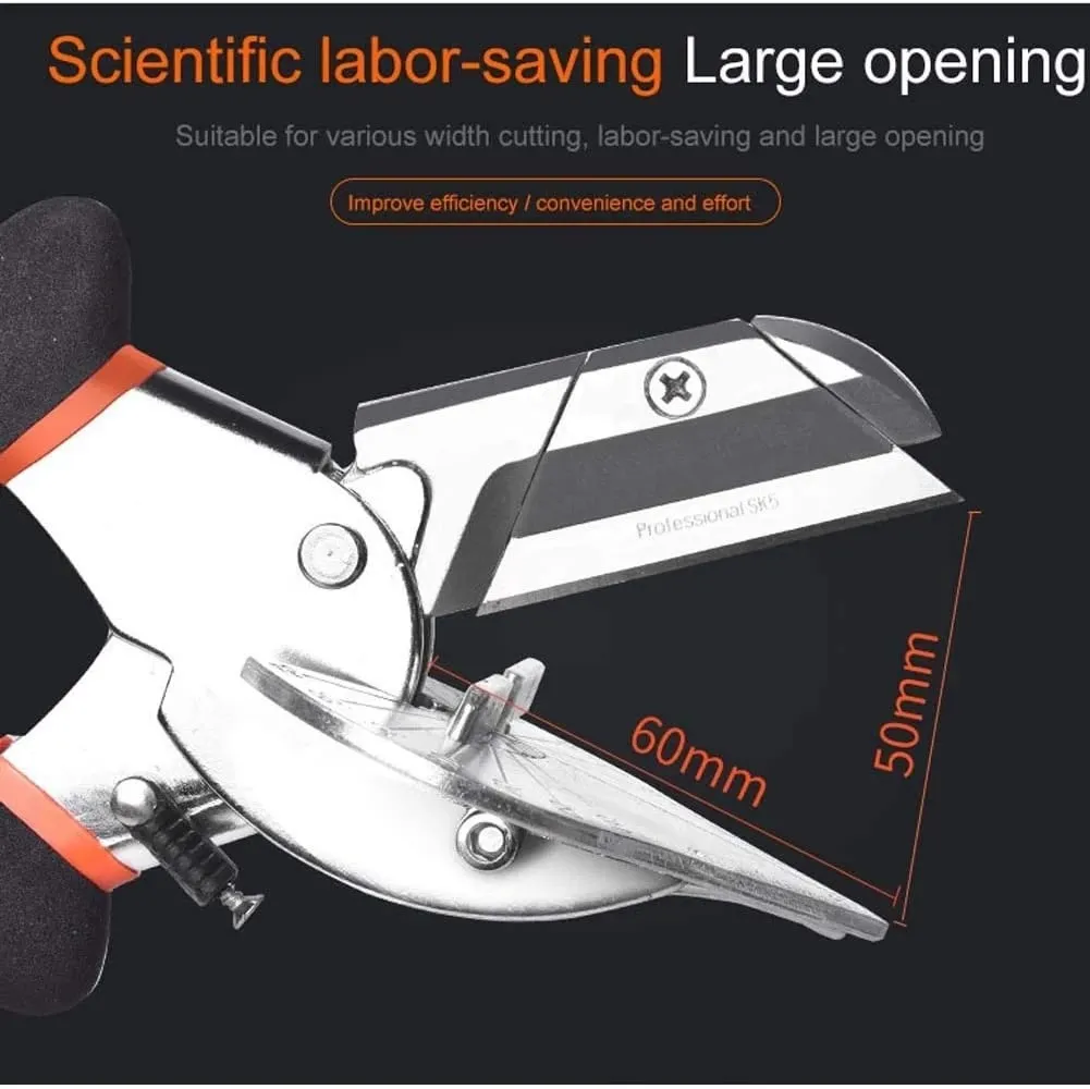 Multi-angle Bevel Scissors, With Adjustable Gusset Cutting Blades, From 45 Degrees To 135 Degrees, With 10 Blades And Wrenches