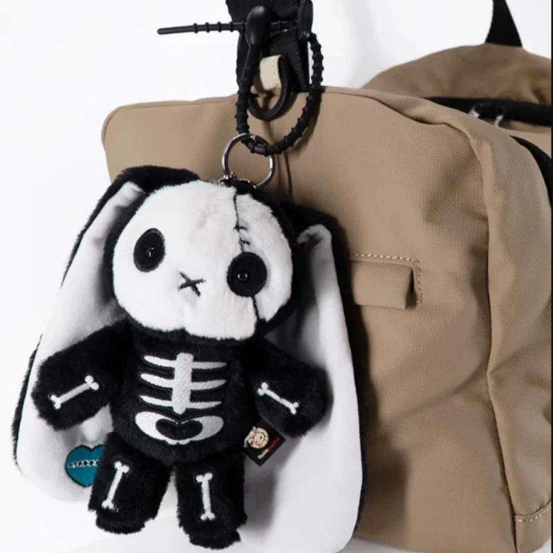 Plushie Dreadfuls Skeleton Bunny Plush Charm Gothic Soft Stuffed Rabbit Bag Pendant For Purse Decoration For Adult Gothic Fans