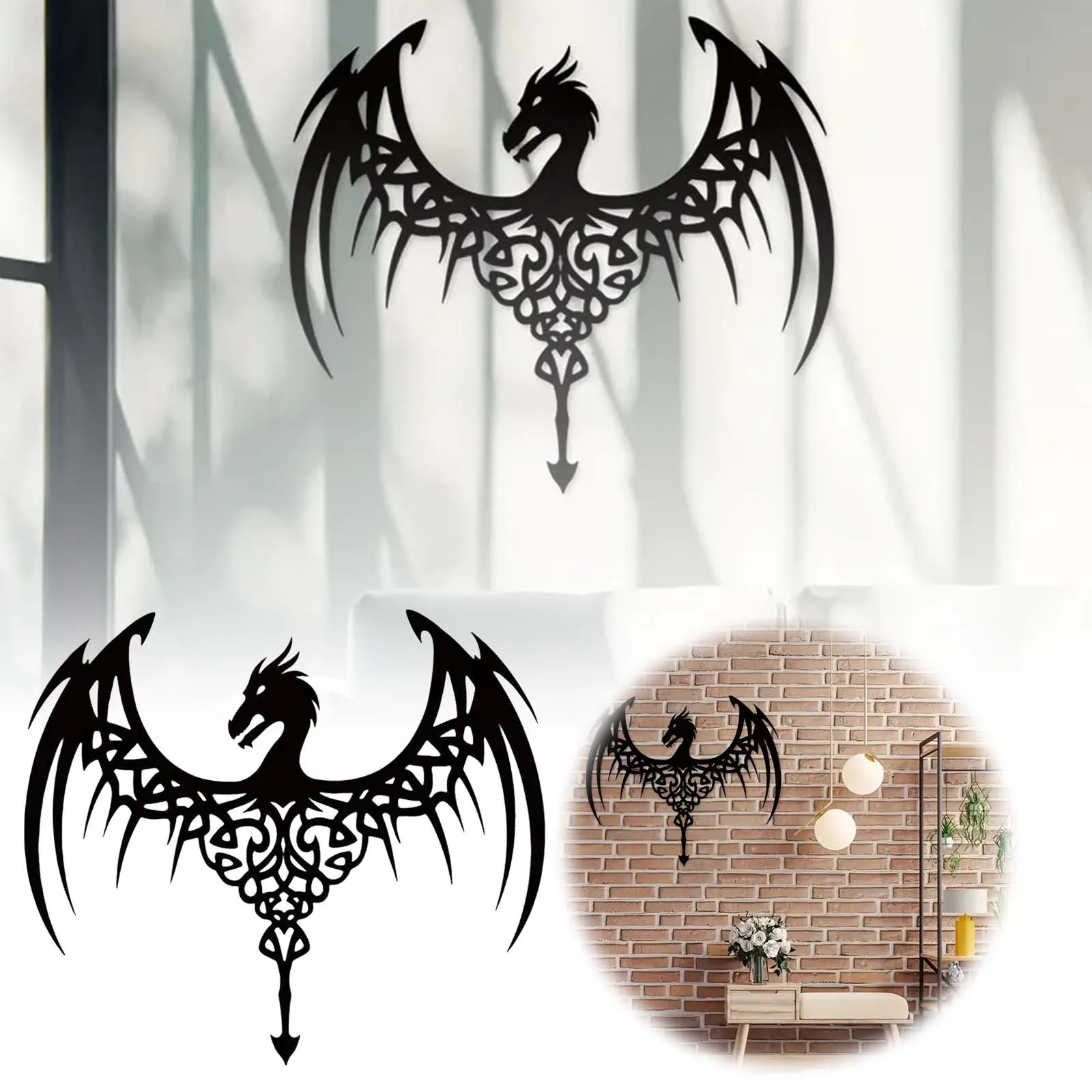 

1pc Dragon Wings Metal Wall Art Mystical Dragon Theme Lovers Home Decorations Wall Decor Wall Creative Living Room Ideas 2024