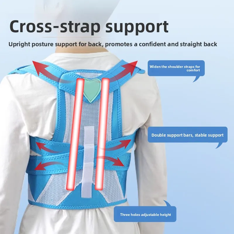 سترة مصححة وضعية الأطفال - دعم خلفي مسامي للأكتاف المعدة والخارج والمعدة #3