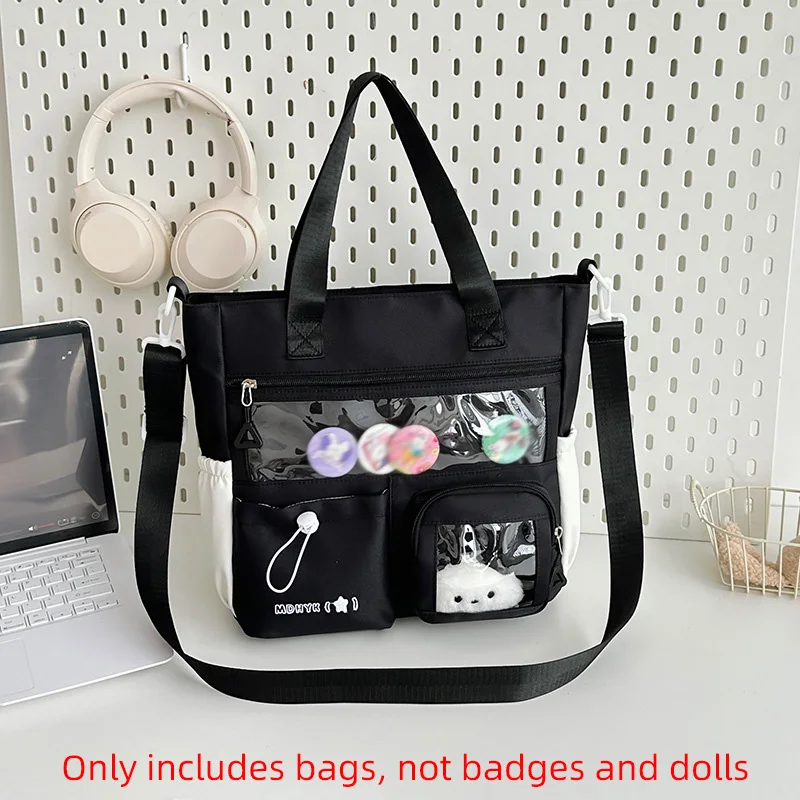 

Women Causal Fitness Shoulder Bag Large Capacity Portable Shopping Communting Handbag Student Schoolbag Multifunctional Tote