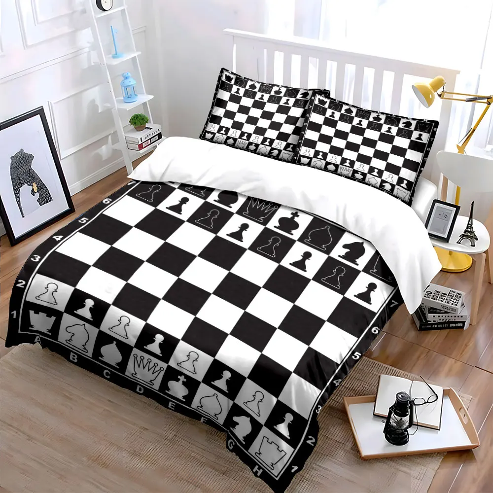 Chess Set Three-Piece Bundle Multiple sizes kid's and adults' bedroom Exquisite 3PC bedding set, gift