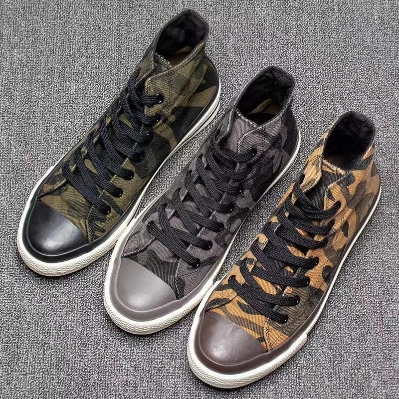 

New Men's Camouflage Canvas Shoes High Top Platform Casual Shoes Fashion Sneakers Men Board Shoe Tenis Shoes Zapatillas Hombre