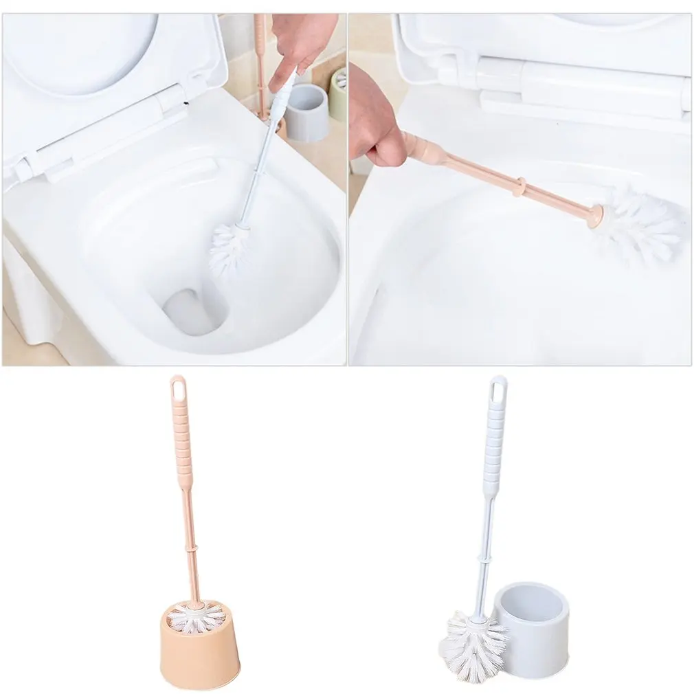 Scopino per WC con Base a testa piatta Set di portaspazzole per la pulizia della tazza del water a parete flessibile per uso domestico del bagno del WC