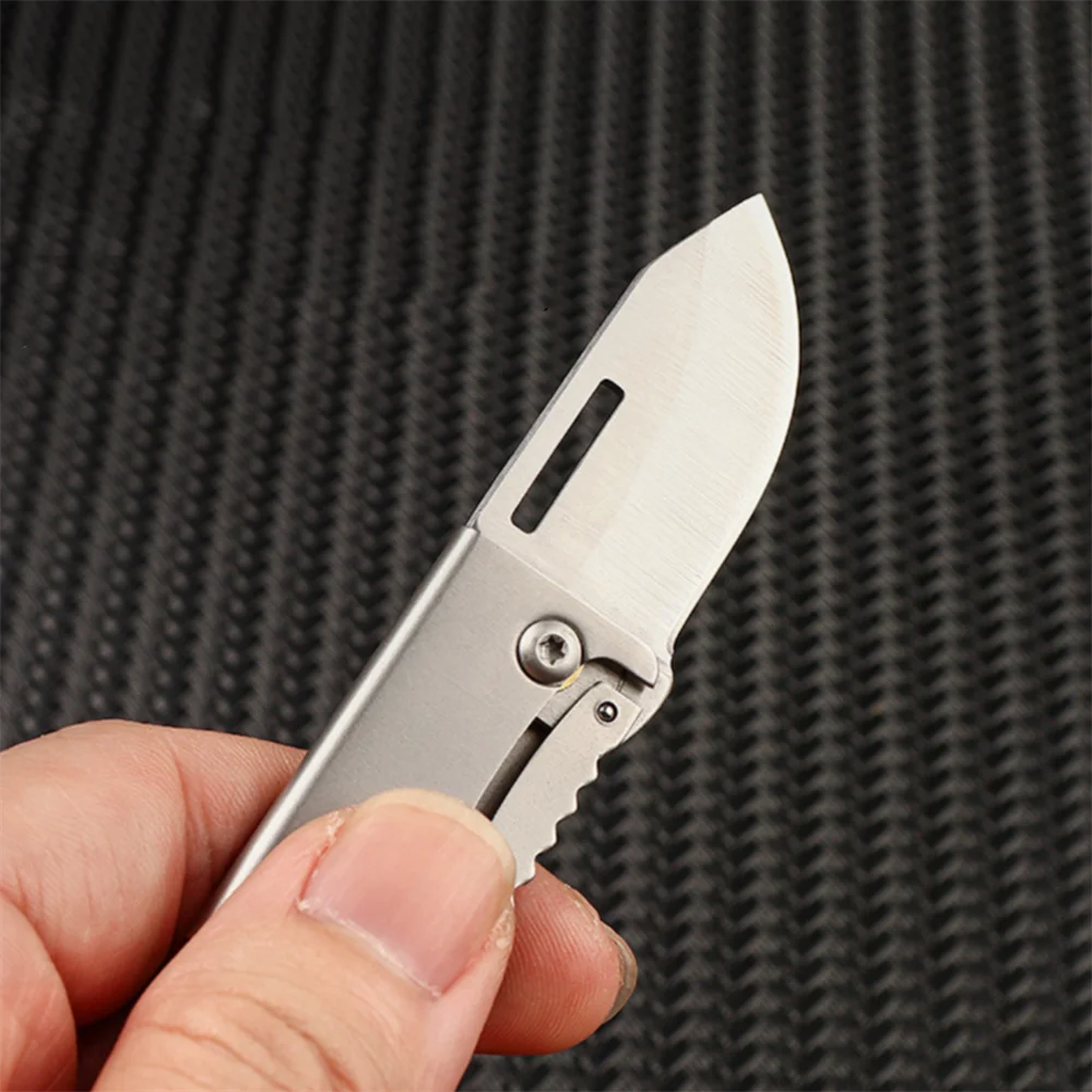 New Outdoor Folding Pocket Knife Keychain D2 Steel Sharp Cutting Camping Survival Tool Bottle Opener Portable Key Chain Pendant image 5