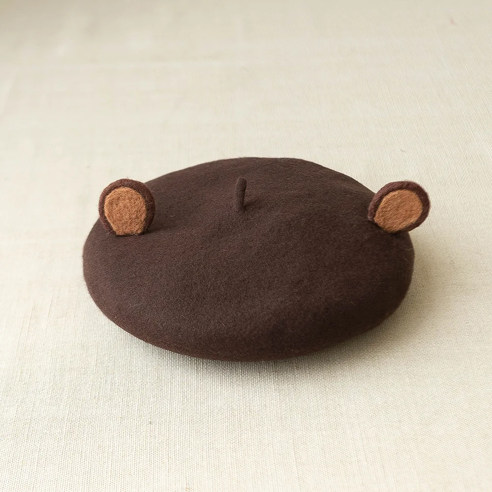 New Unisex Cute Frog Big Eye Wool Beret Retro Women Winter  display picture 3