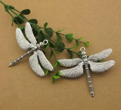 

4pcs 63x72mm tibetan silver tone big dragonfly design charms Pendant EF3589 H0156