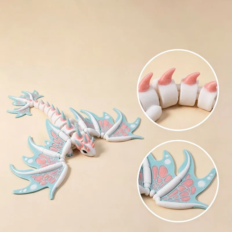 5styles 3d Printed Dragon Figurine Movable Joints Home Decorations Kawaii Desktop Ornament Collection Model Statue Creative Gift