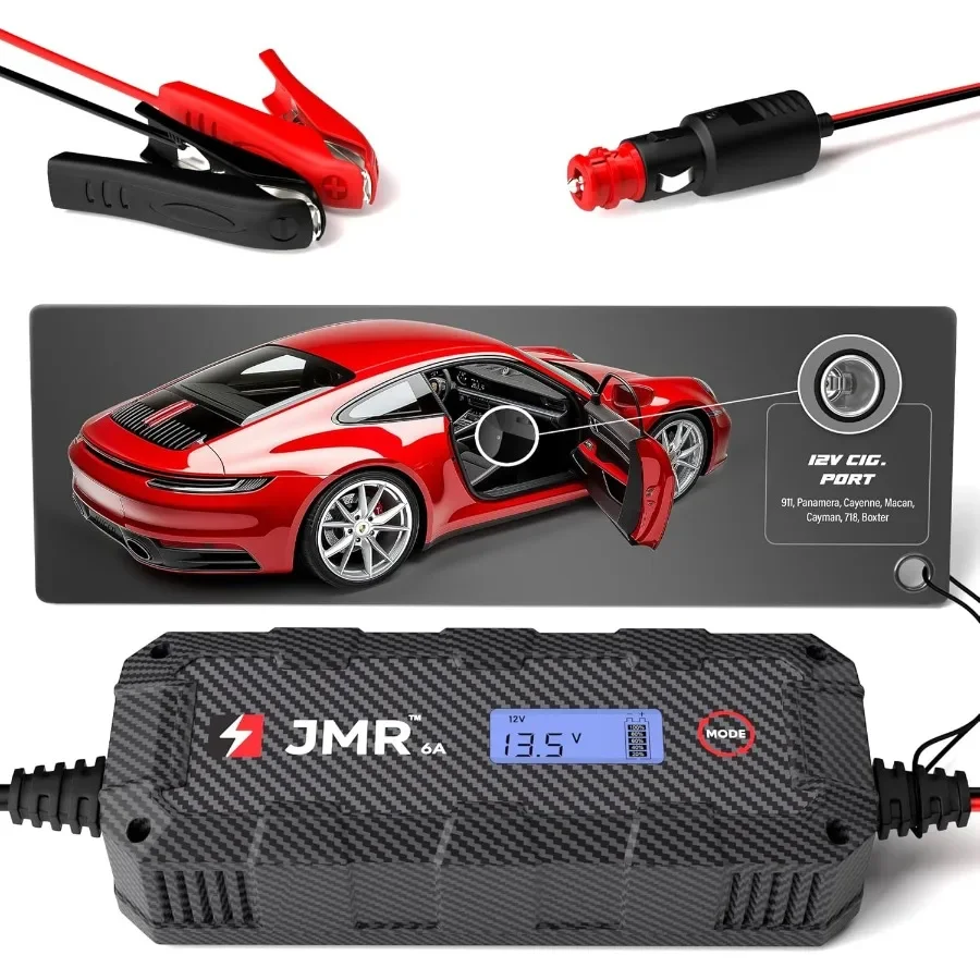 

JMR Battery Charger for Porsche 911 Panamera Cayenne Macan Cayman 718 Boxter All Models Trickle Charger Conditioner Maintainer
