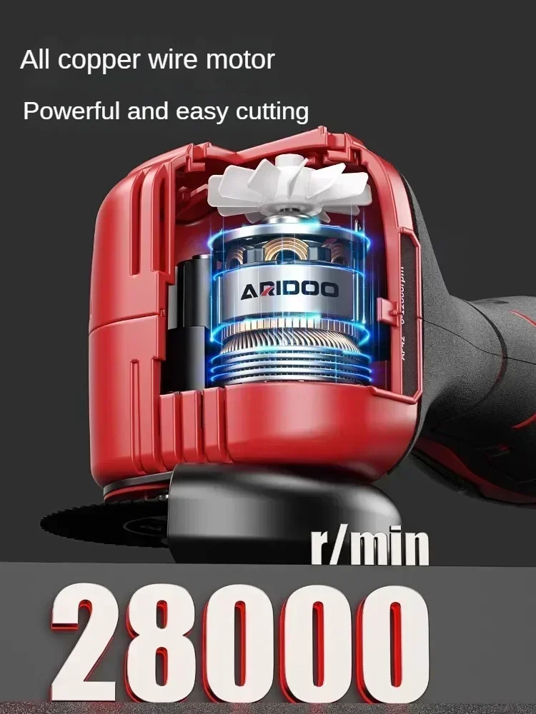 Cordless Lithium Battery Mini Angle Grinder with Multi-functional Cutting and Polishing for Home Use