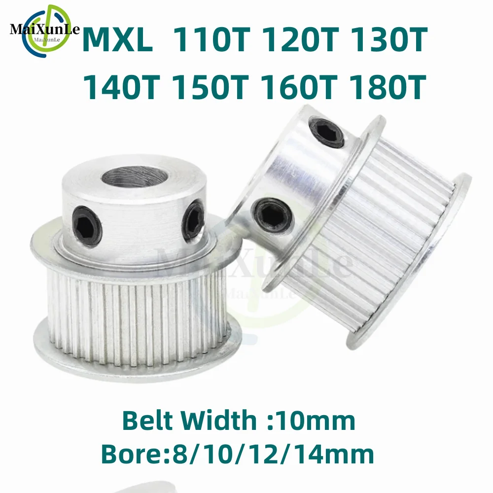 

MXL BF-type 110/120/130/140/150/160/180 Teeth Timing Pulley, Bore 8/10/12/14mm For Bandwidth 10mm Synchronous Belt