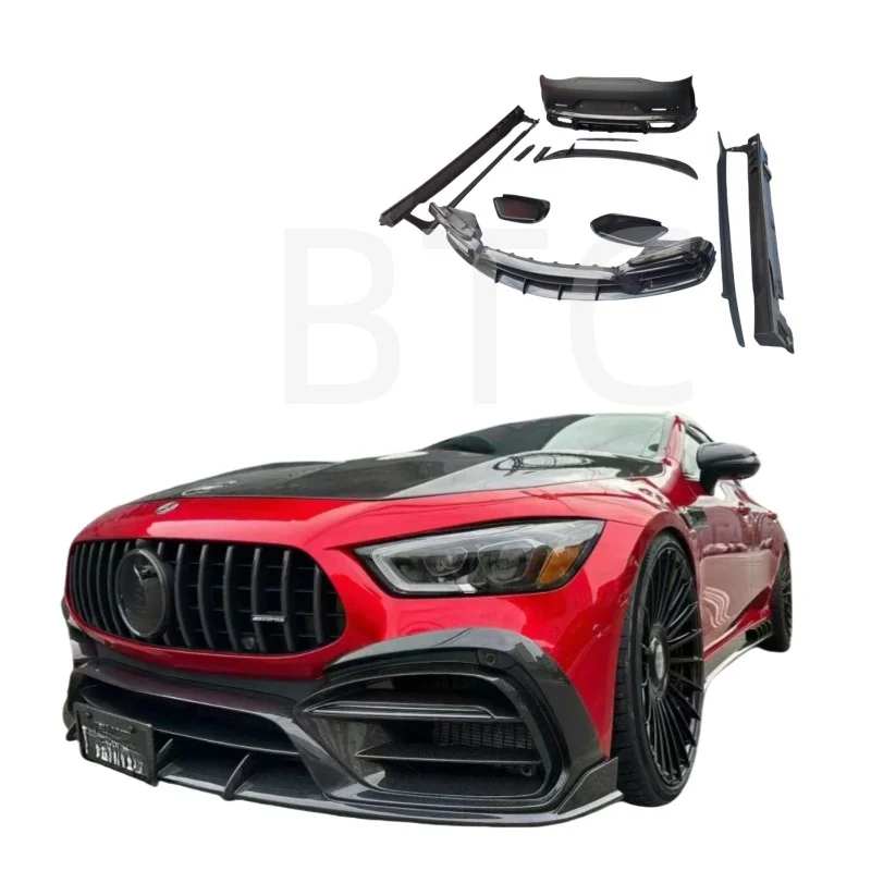 BTC High Quality Dry carbon fiber Body Kit For  AMG GT50 GT53 GT63 To Topcar style front lip diffuser side skirts