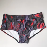 Men Swimwear Brazilian Traditional Cut Swimsuits Swim Bikini Surf Boxer Briefs Board Shorts Trunks Black and Red Sunga 4