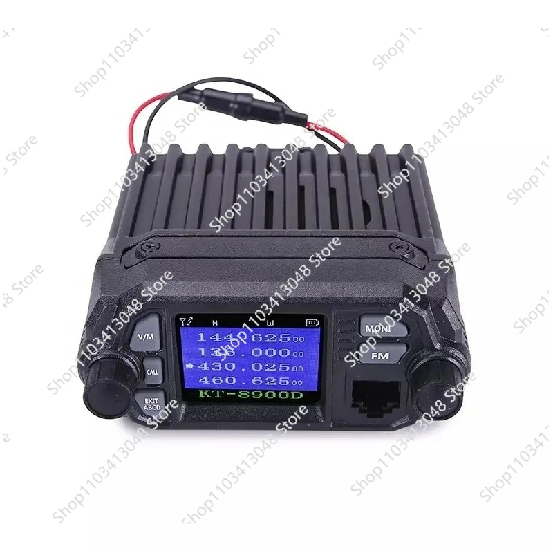 Rádio Móvel Colorido LCD de Duas Vias 25W Dual Band VHF136-174 UHF400-480MHz com Display Quádruplo Transceptor Veicular KT8900D