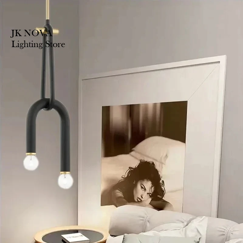 Nordic Postmodern New U-shaped Multi Head Restaurant Pendant Light Designer Creative Study Bedroom Bar Counter Living Room Light