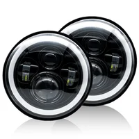 1 Uds 7 pulgadas Moto coche Led H4 faro redondo con señal de giro ámbar para faros Jeep Wrangler JK TJ