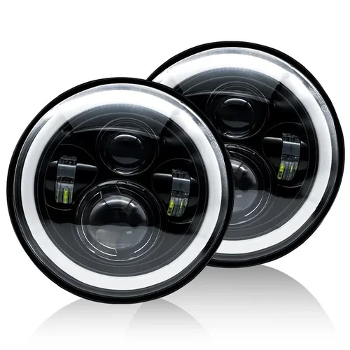 1 Uds 7 pulgadas Moto coche Led H4 faro redondo con señal de giro ámbar para faros Jeep Wrangler JK TJ