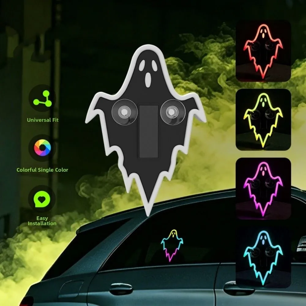 Wireless Car Bat Shaped Ambient Lamp RGB Color Dynamic Gradient Atmosphere Breathing Lamp Ghost Multi-modes