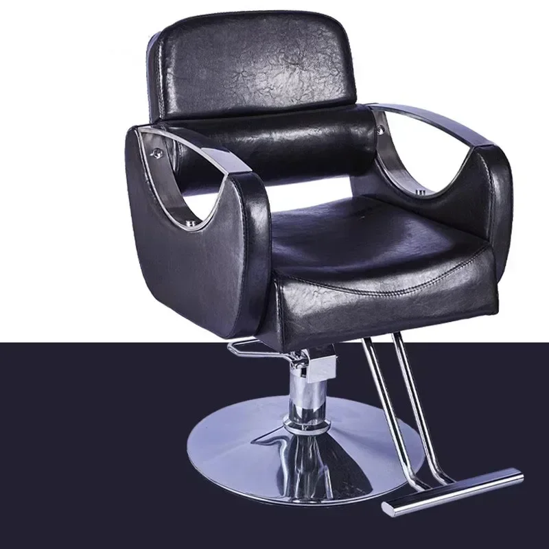 

Men Barber Chair Luxury Makeup Beauty Black Adjustable Chair Salon Swivel Armrest Comfortable Cushion Cadeira Furnitures