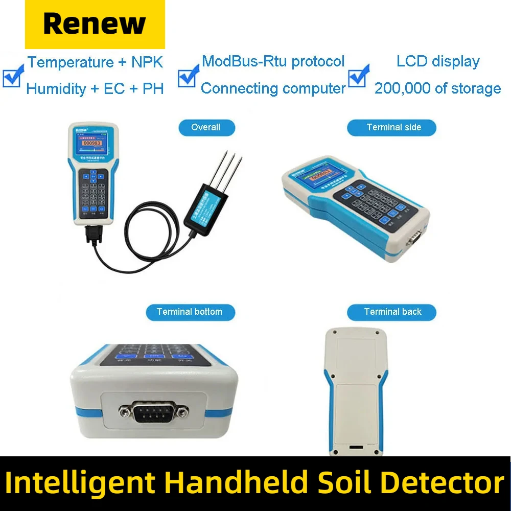 Picture 7: Intelligent portable hand-held soil speedometer sensor temperature and humidity EC PH NPK detector with storage bag