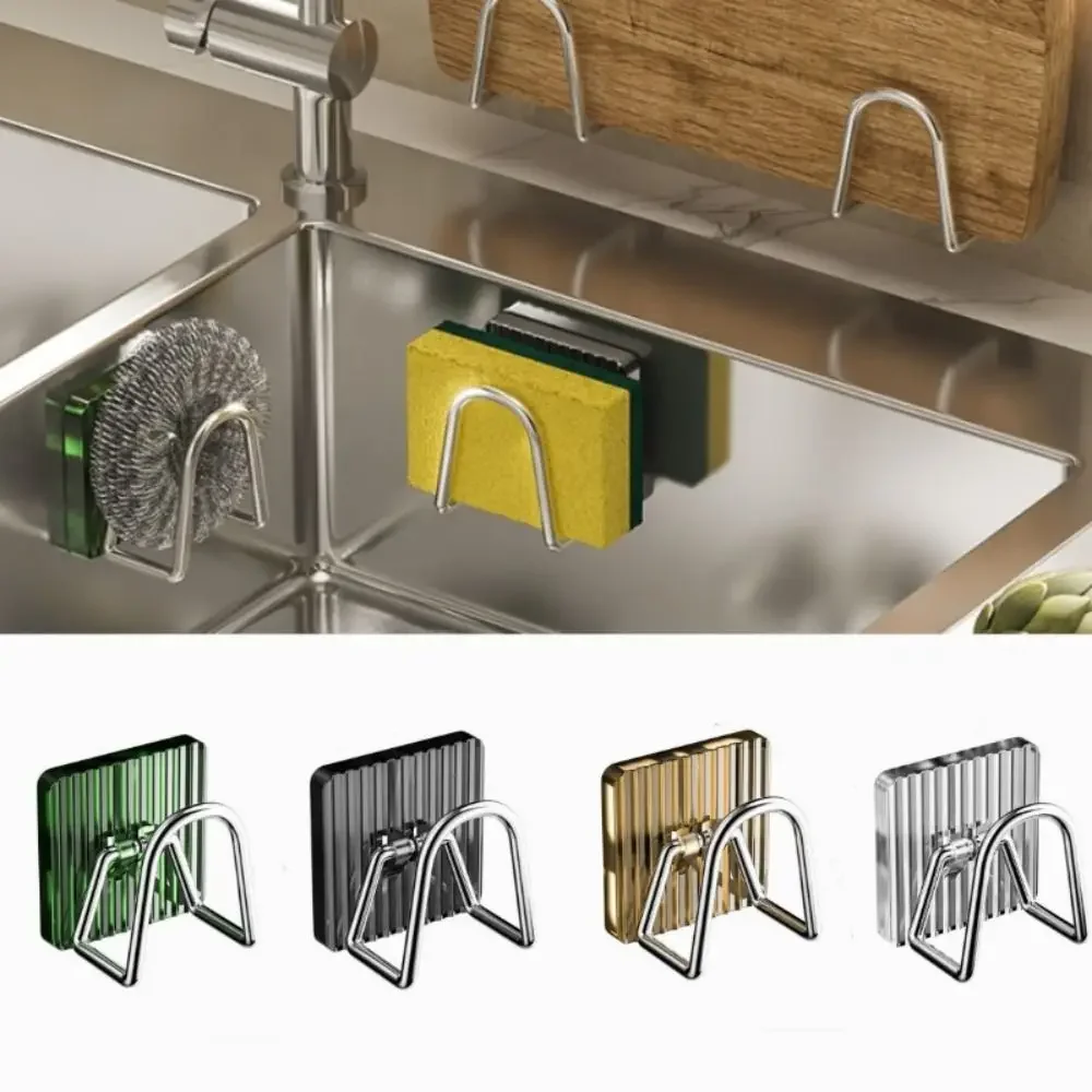 

Self Adhesive Sponge Holder Kitchen Accessorie Adhesive Drying Rack Storage Hook No-Punch Acrylic Organizer Rack Brushes