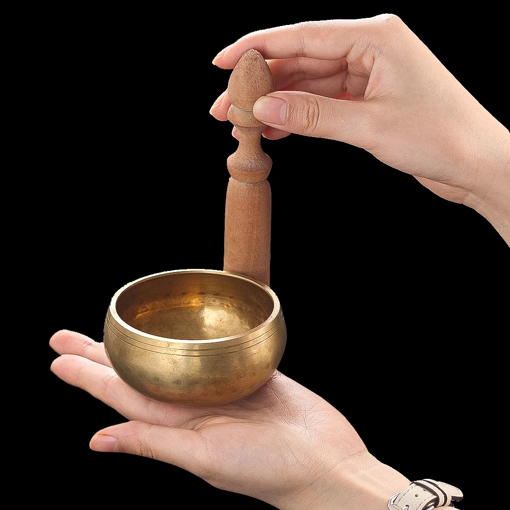 

Nepal Handmade Buddha Sound Bowl with Wooden Sticks Yoga Meditation Chanting Bowl Copper Music Therapy Handicraft