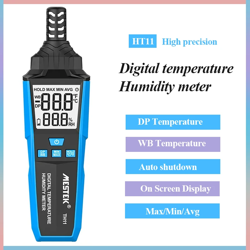 

TH11 Electronic Digital Temperature Humidity Meter Indoor Outdoor Hygrometer High Precision Psychrometer Ambient Humidity Meter