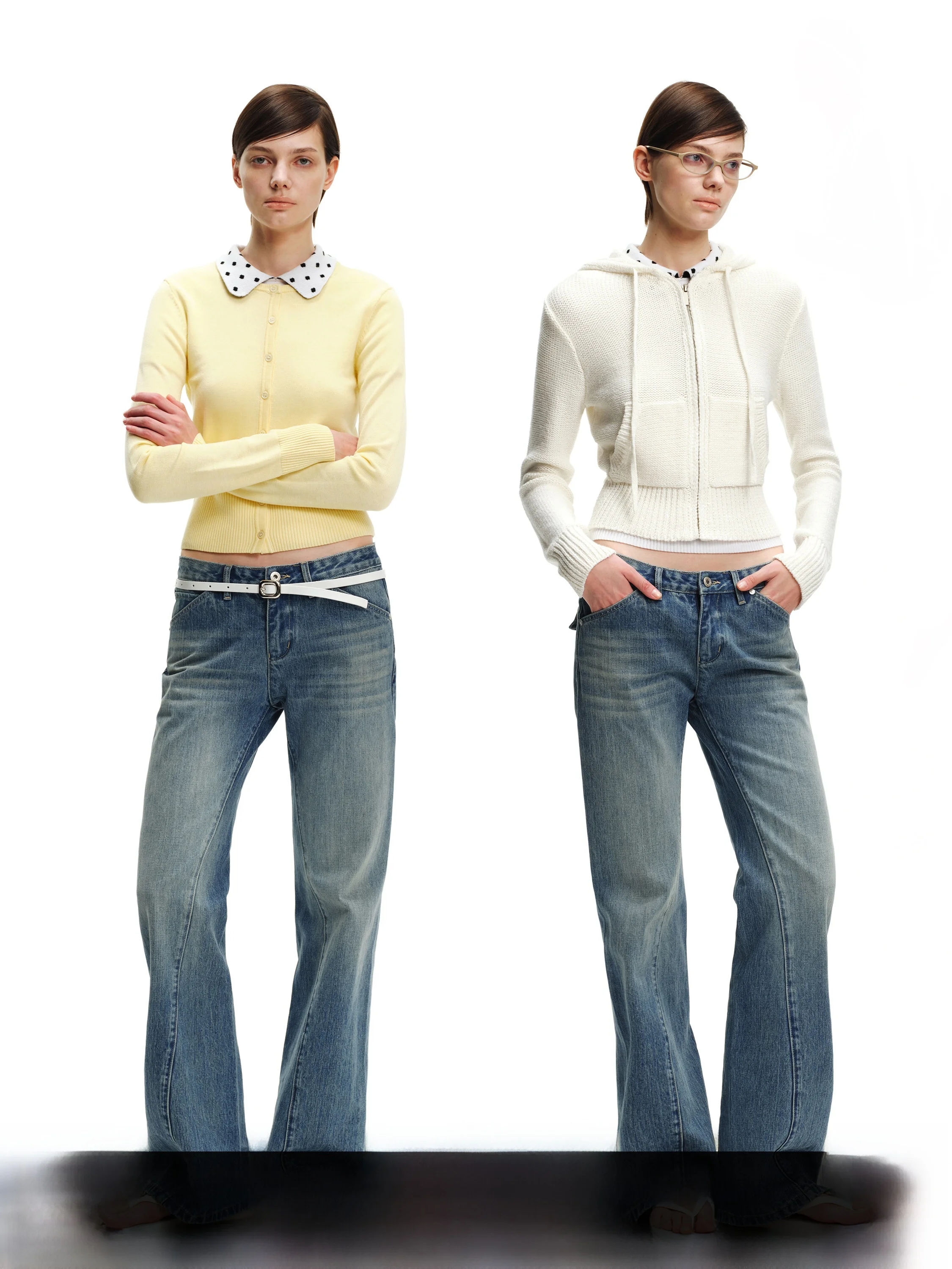 

SMIIILE Retro Waed Bamboo Fiber Wide Leg Jeans Women's Loose Straight Cut Long Trousers Commute Sle Low Waist Pants