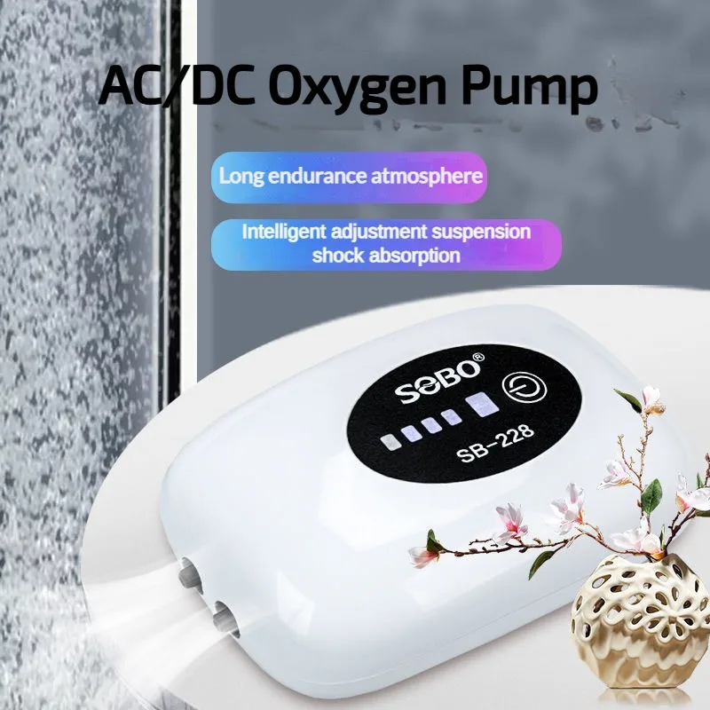 Aquarium Air Pump Rechargeable Quiet Aerator Aquarium Bubbler for Hydroponics Emergency Power Outages Fish Tank Outdoor Fishing