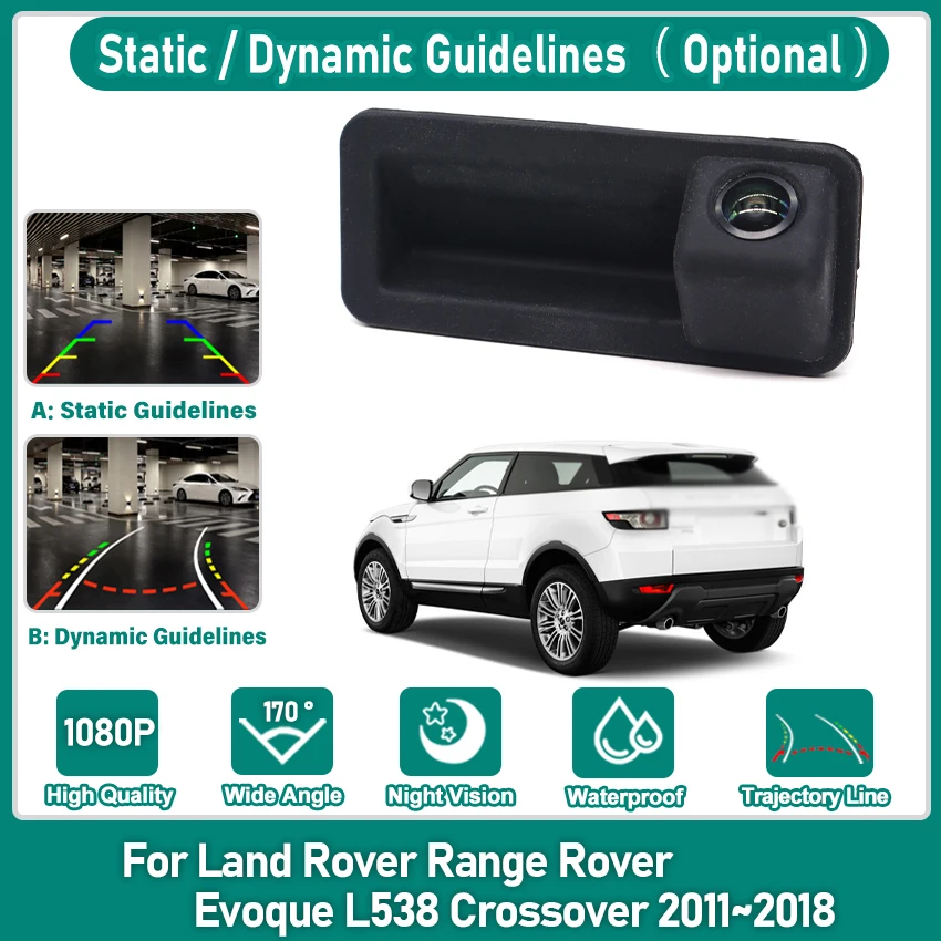 HD Rear Camera For Land Rover Range Rover Evoque L538 Crossover 2011~2018 Trunk Handle Camera Backup Parking Reversing Camera