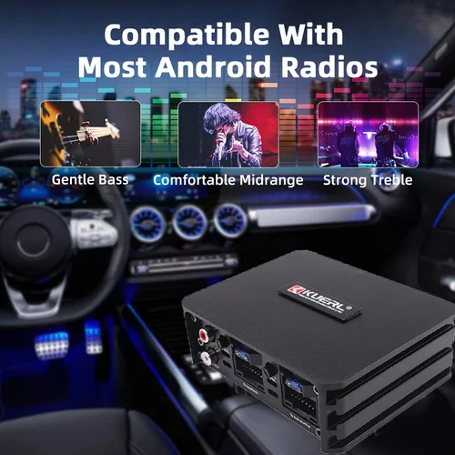 Imagen 2 del producto AMPLIFICADOR DE POTENCIA para coche, amplificador de altavoz de Audio para coche DSP de 4x60W, procesador de Audio sin pérdidas para Android, pantalla grande dedicada