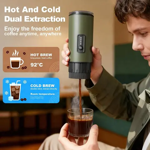 2026 New Upgrade Portable Espresso Maker, 3 In 1 Coffee Maker Set With Carrying Bag And Coffee Stand, Coffee Machine Works With