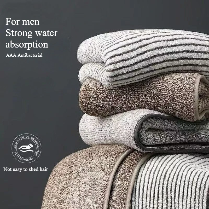 Quick-Drying Bamboo Striped Towel Set For Soft And Absorbent Bathroom Experience Bath Towel Set or Hand Towel