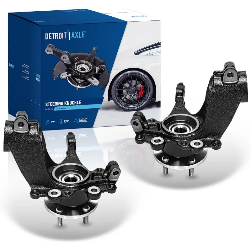 

Detroit Axle - 2.0L Front 2pc Steering Knuckles Driver Side Steering Knuckles with Wheel Bearing Hubs Assembly
