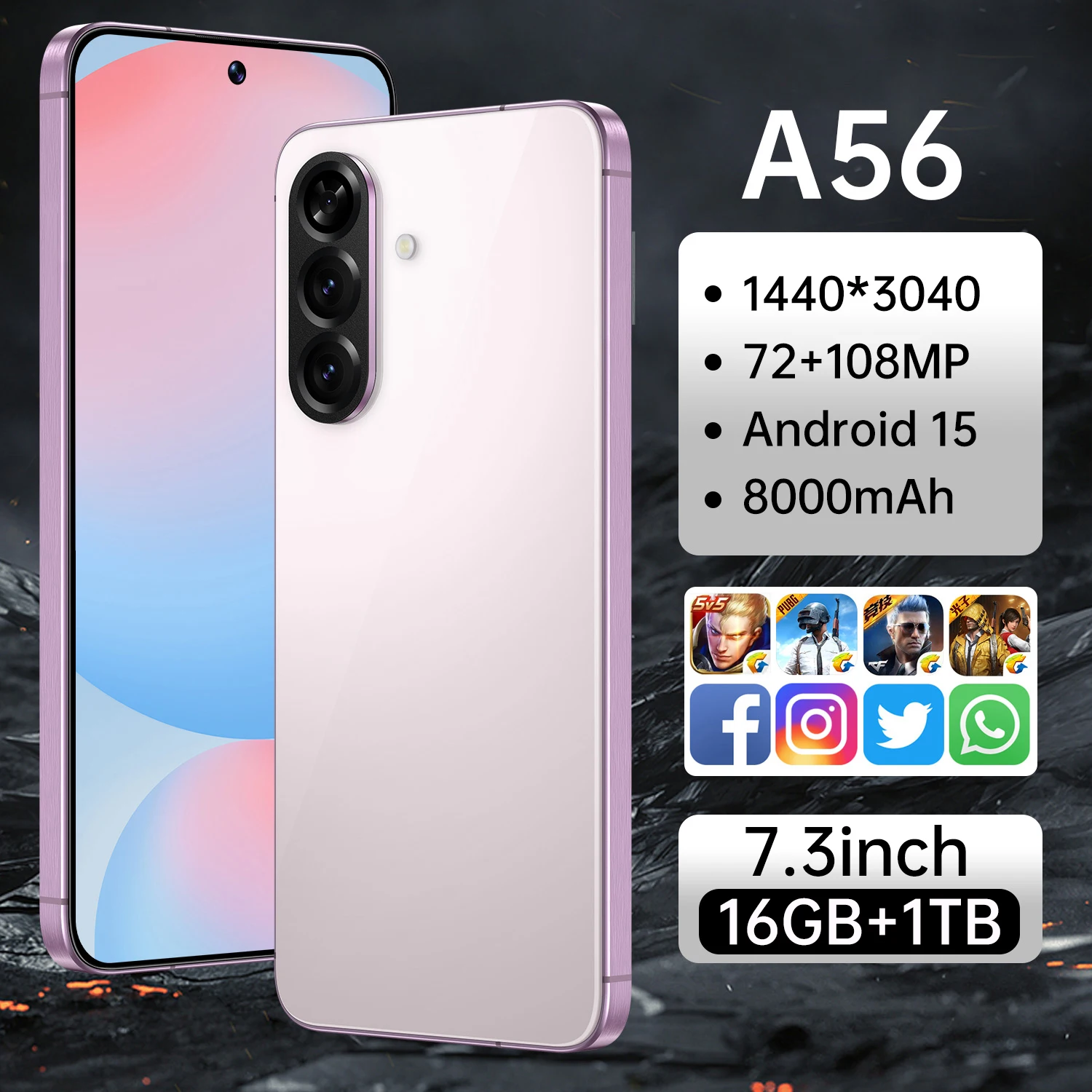 

HOT 2026 NEW Silicone Case For A56 7.3inch Android 15 Global Edition 10 Core 22GB+2TB 8000mAh 5G Dual SIM WIFI Google Tab