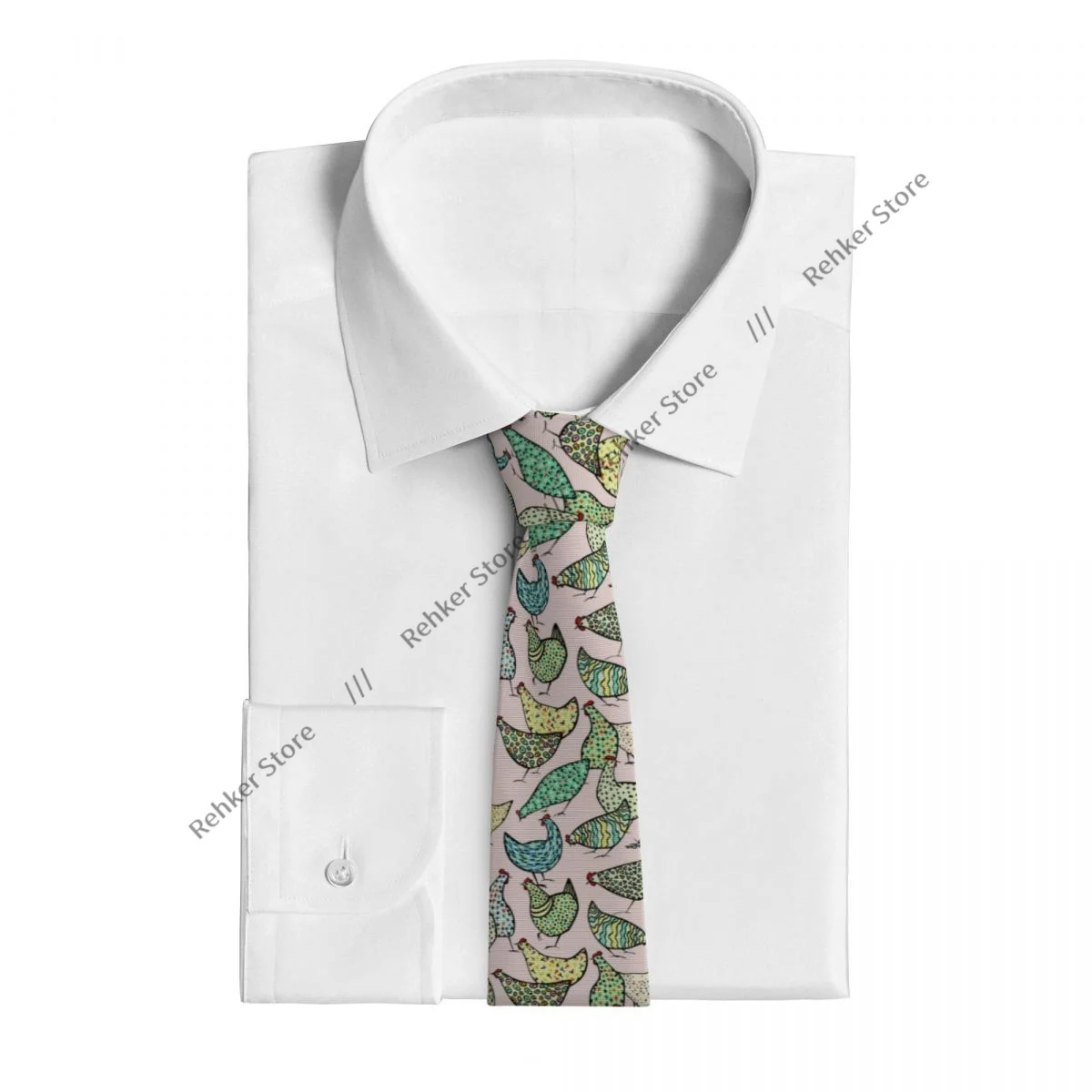 Corbata con estampado de pollos rosas, accesorios de ropa