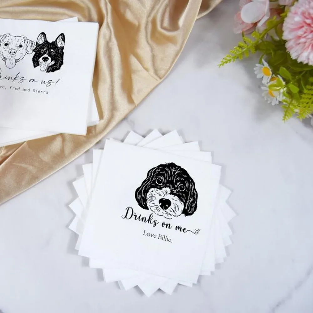 

50 Custom Full color LOGO Napkins/Branded Napkins /Business napkins / Thank you Napkins / cocktail / beverage napkins / Business