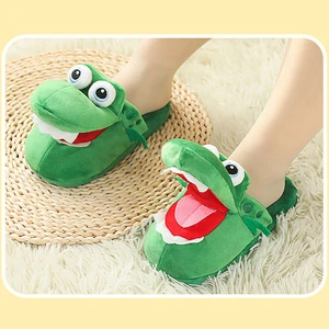 Crocodile Cotton Chinel Children's Crocodile -Zeichnungen, bewegende Pantoffeln, offener Mund und Tanz, heiß und komfortabel, Weihnachtsgeschenk für Mädchen und Jungen 10 Hauptverkauf Pantufa Alligator - №1