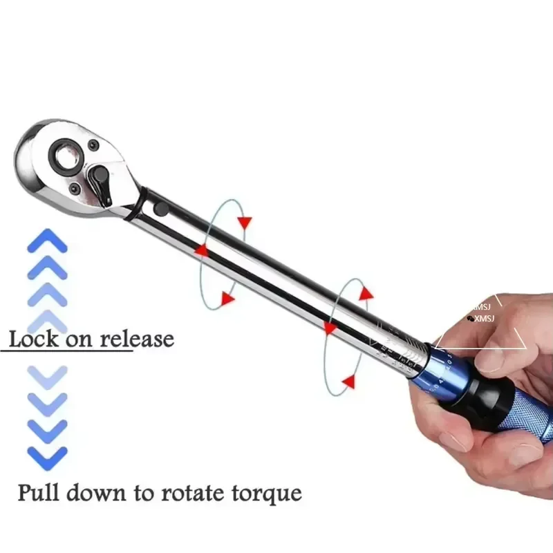 Torque Wrench 3/8 Inch Drive 10-60Nm High Precision Ratcheting Mechanic Tool for Car Bike Repair Maintenance Garage Workshop