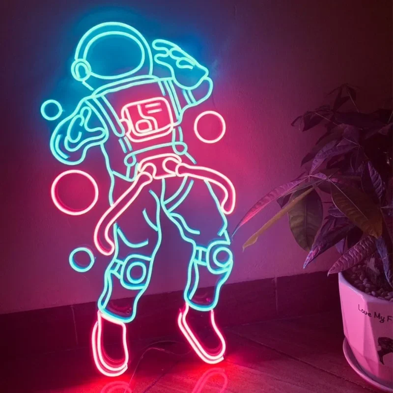 Acrylic neon astronaut modeling creative DIY decoration room bedroom mall