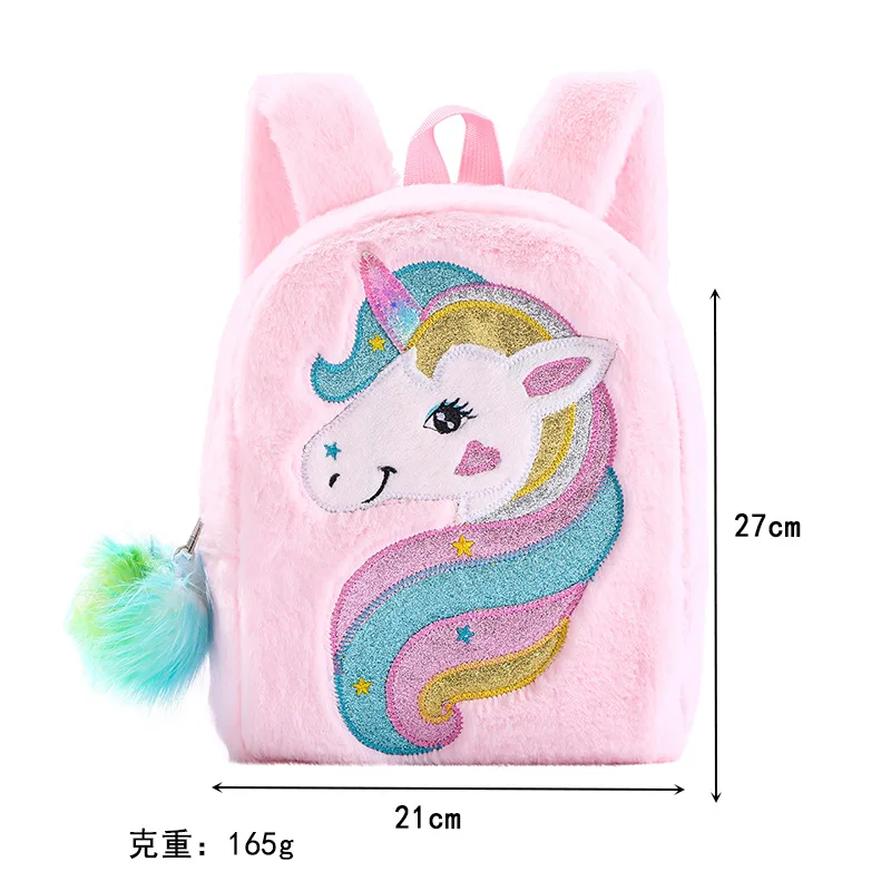 Princess Unicorn Backpacks for Girls Bags Cartoon Animal School Bag Children Kids Winter Schoolbags Colorful Plush Cute Backpack