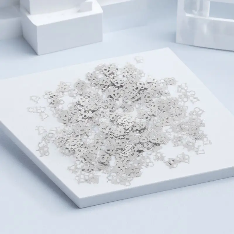 

600pc Plastic Confetti Birthday Party Decoration Shiny Number Pattern Sequins Wedding Festival Diy Cards Silver