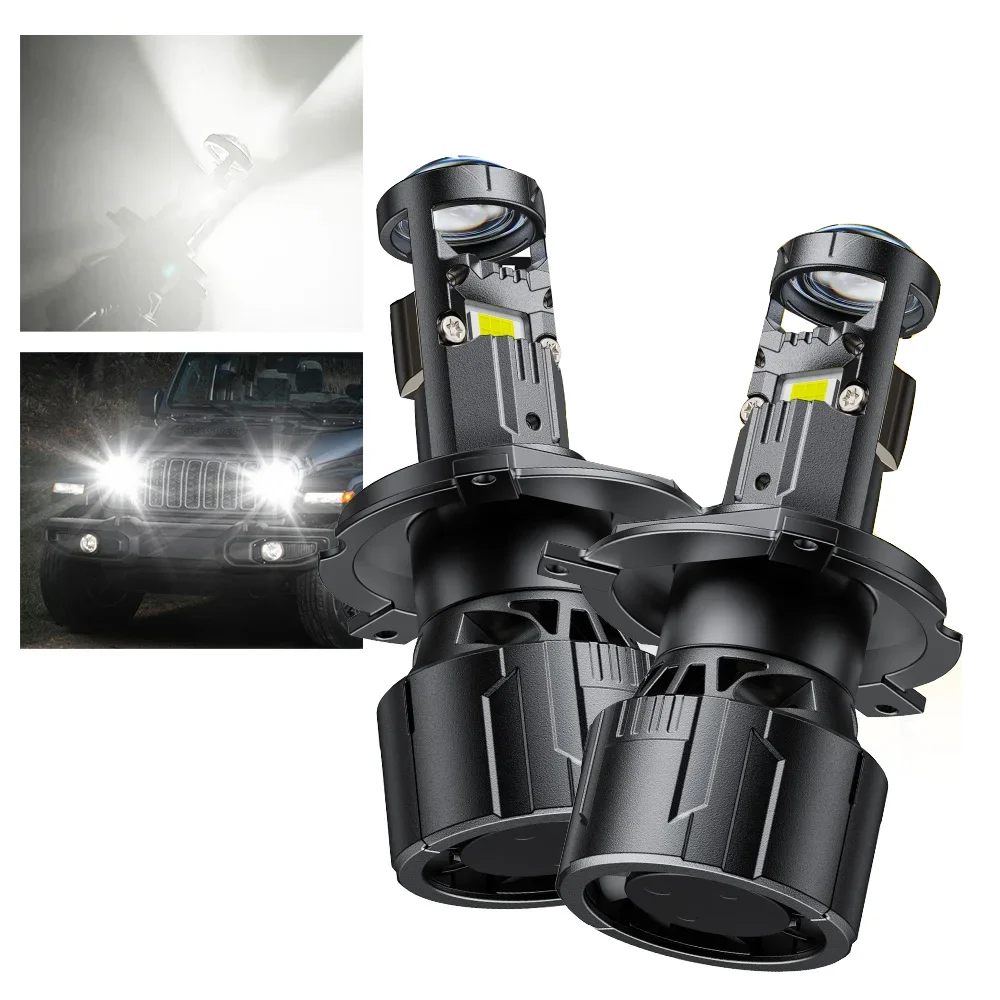 

2PCS Car Mini H4 H7 LED Lens Projector 9003 80W Auto Headlight Turbo Lamp Canbus 6000K High Low Beam Automotive Bulb 12V LHD