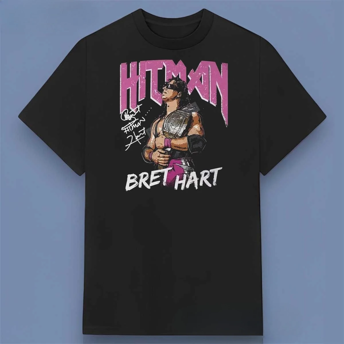

Bret Hart Hitman Signature Trend Graphic Printing Summer Luxury Brand Cotton Men's and Women's T-Shirts Short Sleeves